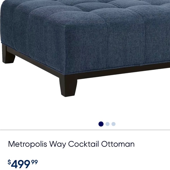 Cocktail Ottoman | Cindy Crawford | Chocolate | 39" x 39" x 17" - Picture 4 of 5